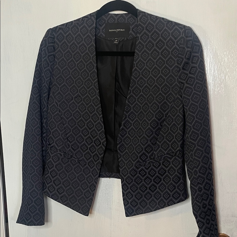 Banana Republic Women's Black Geometric Blazer